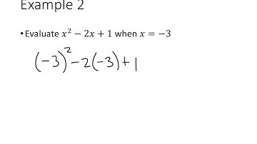 Evaluating Algebraic Expressions