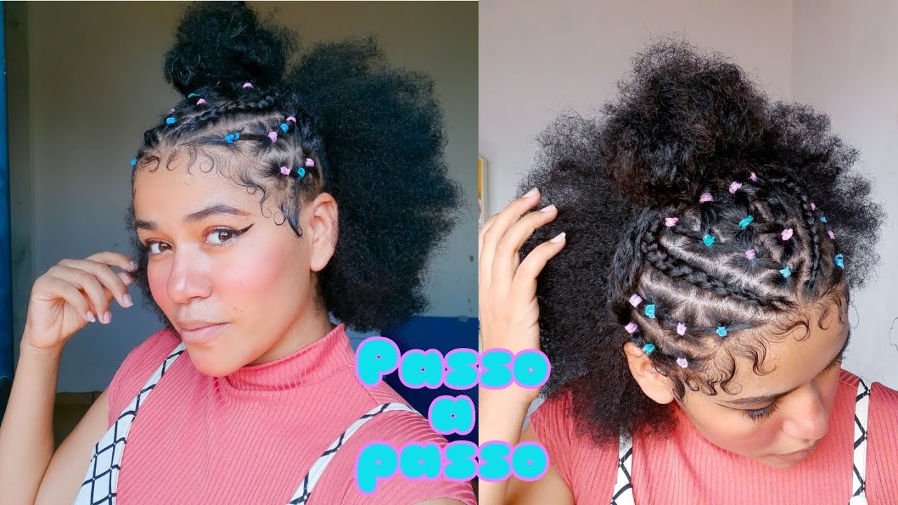 Penteado com elástico colorido para cabelo crespo curto/ Lalá Araújo 💖 -  thptnganamst.edu.vn