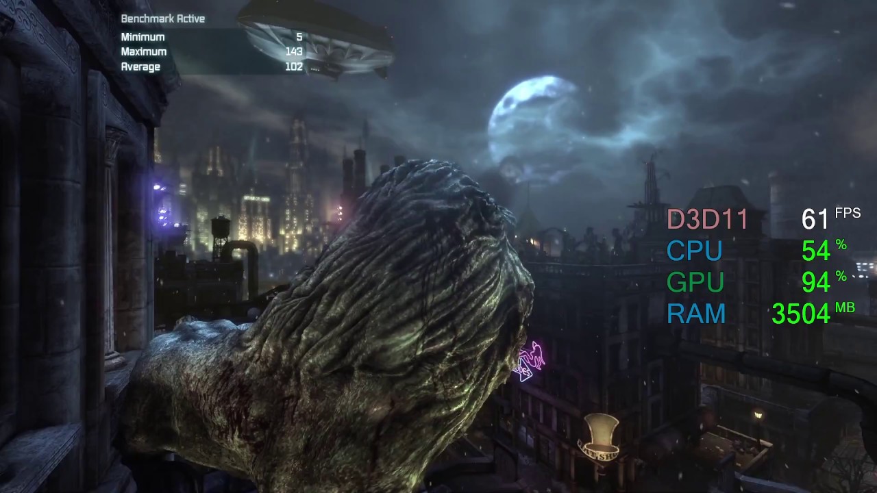 AMD Radeon R9 280X -- Intel Core i3-8100 -- Batman Arkham City GOTY Benchmark