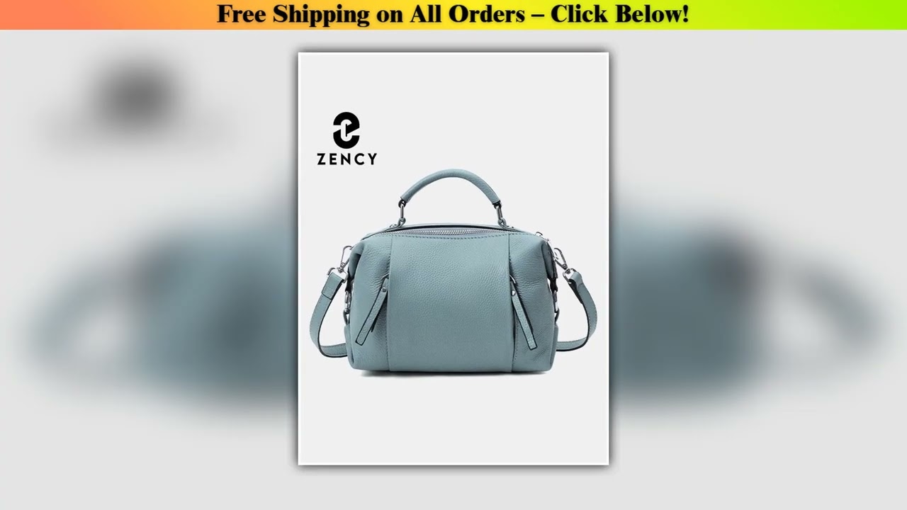 Zency Women's Genuine Leather Bag Simple High Quality Tote Bag Small Vintage Boston Handbag Female