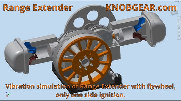 Vibration simulation of Range Extender with flywheel only one side ignition