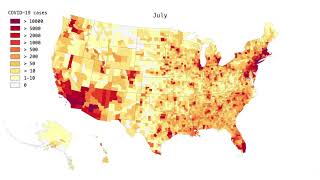 Map Animation on the Spread of Coronavirus in the U.S on County Level.