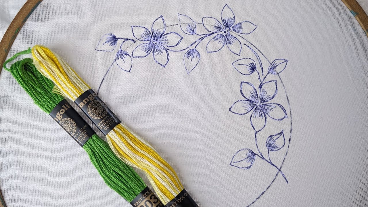 VERY EASY EMBROIDERY DESIGN FOR CUSHION COVERS AND PILLOW COVERS YouTube