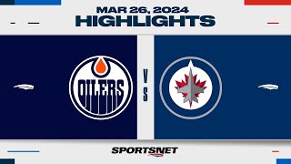 NHL Highlights | Oilers vs. Jets  March 26, 2024