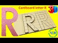 How to make a paper and cardboard letter r  3d letters with grid  how to make 3d paper letters