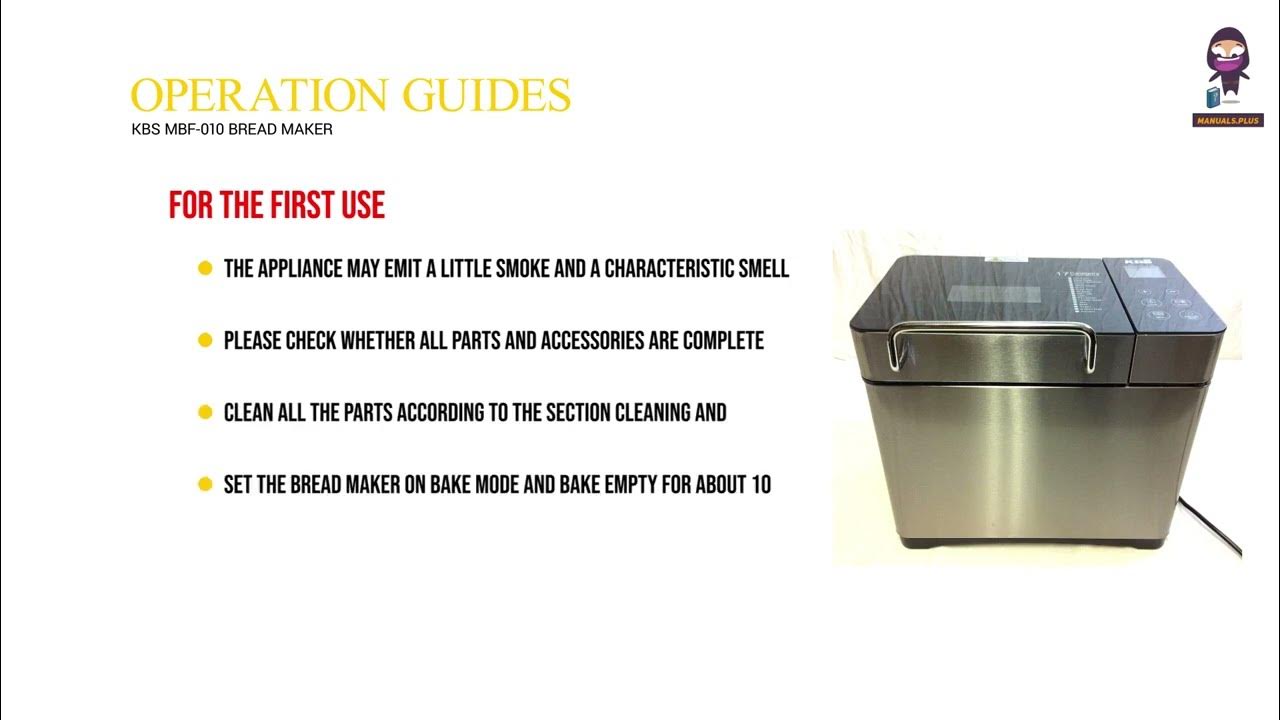 KBS MBF010 Bread Maker Tutorial User Guide & Recipes YouTube