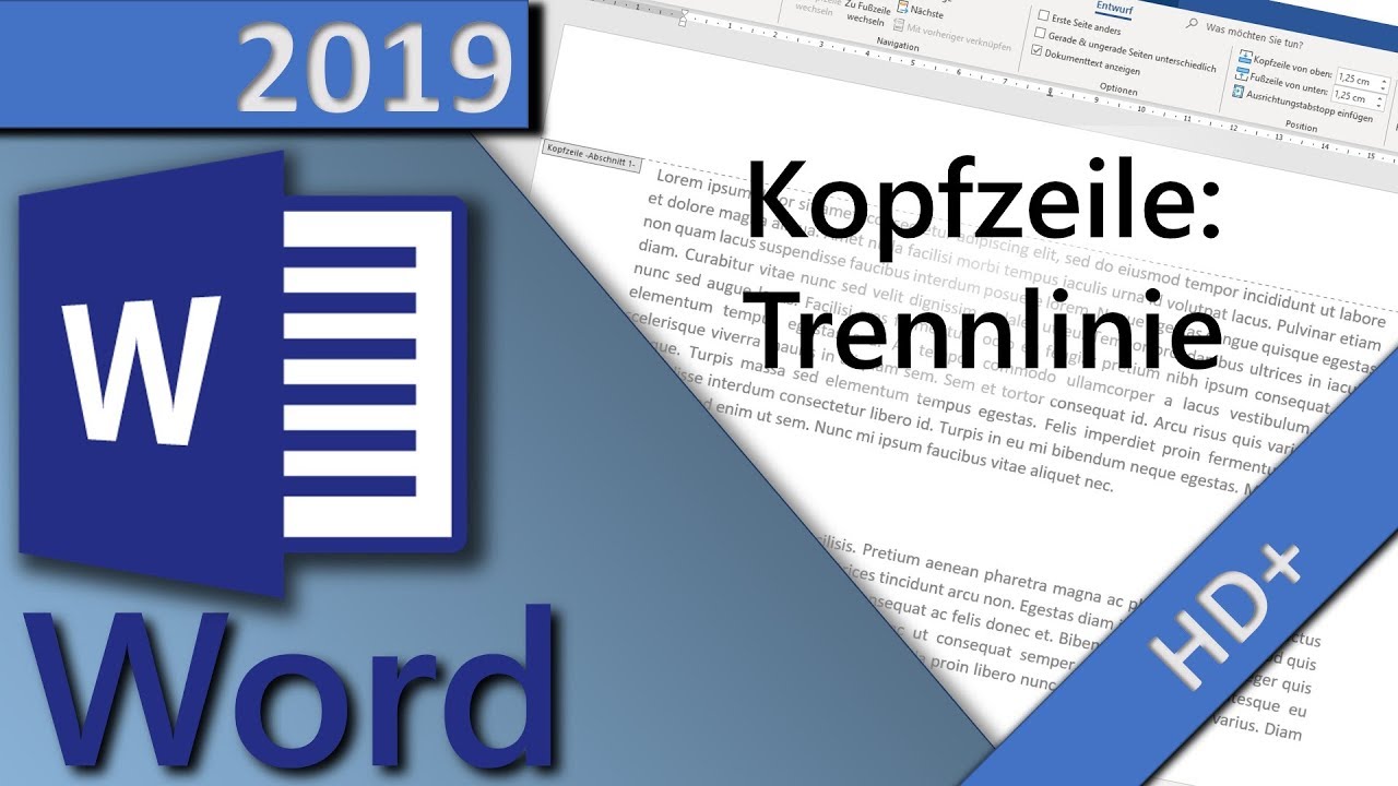 Update New Word Trenn-Linie einfügen (z.B. in Kopfzeile) - in 1 MINUTE (HD 2019)