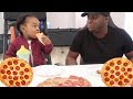 PIZZA MUKBANG W/ 2 YEAR OLD ( where has woo wop mom been ? )