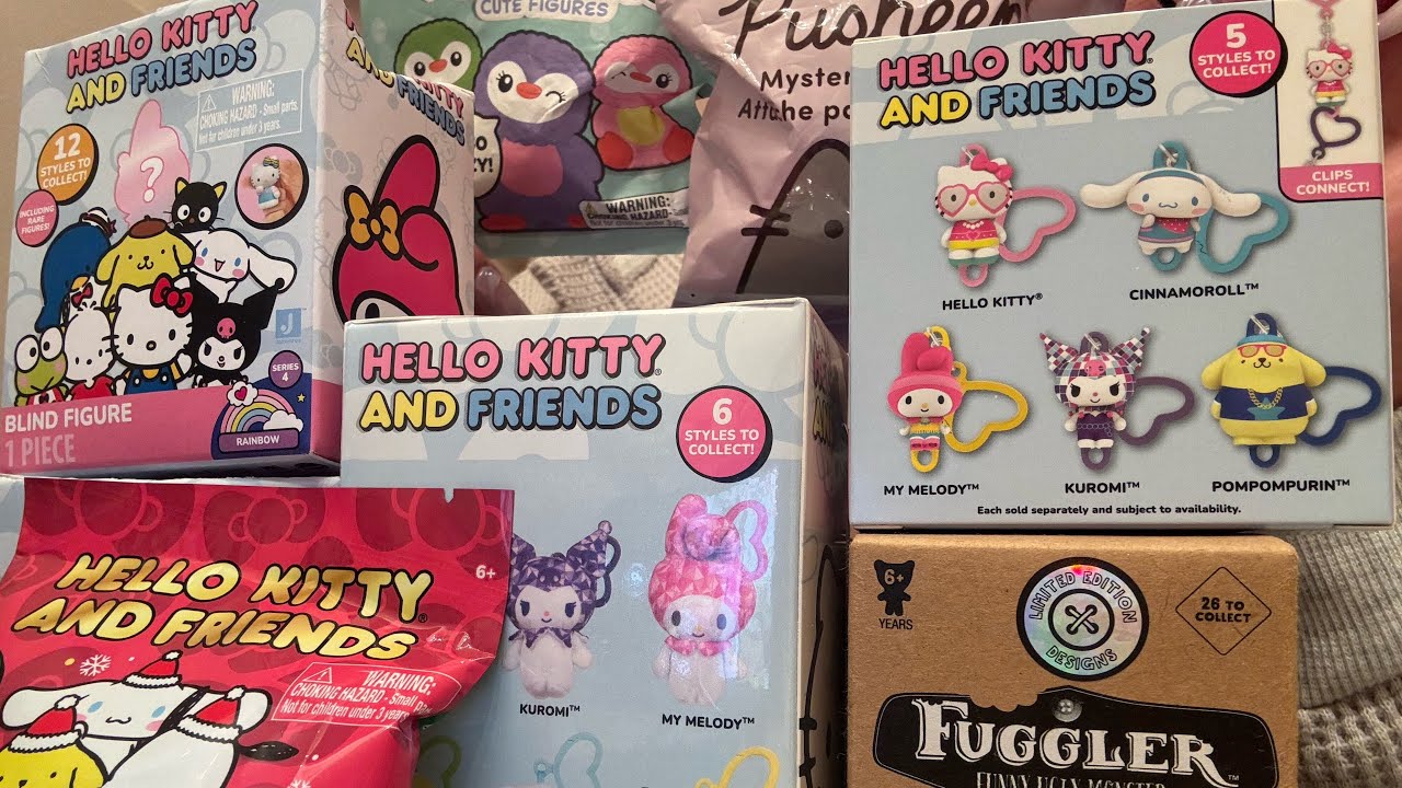 ASMR opening blind bags and boxes from five below 