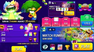 MATCH RUMBLE 35/15 PLAYERS COLOR CRUSH AND GEM GRAB | HOT COLOR SOLO BOMBS AWAY 950 | Match Masters