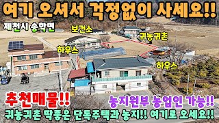 746. 귀농귀촌 넓은땅과 주택 농업인혜택까지 제천시 송학면 농지대장 농지원부 농업인주택 제천부동산 영월부동산 주택매매 시골집급매 촌집매매 귀농귀촌 영월전원주택