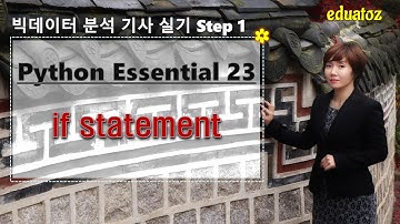 [빅데이터 분석기사 실기 - Python Essential 23] statement - if, if ~ else