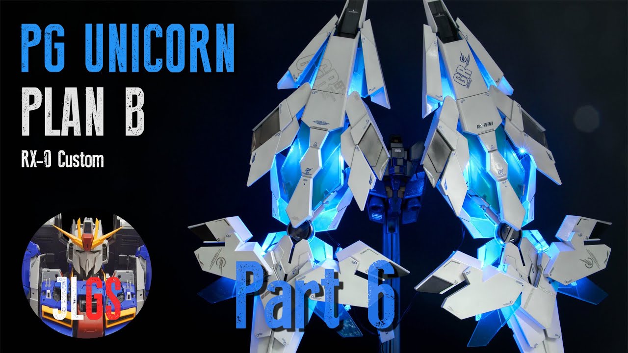  New  PG Unicorn Gundam Plan B Part 6: Shield \u0026 Kosmos Lights Review | Custom Gunpla Painting