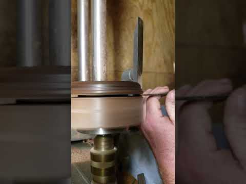 Woodturning a walnut coaster on the shopsmith