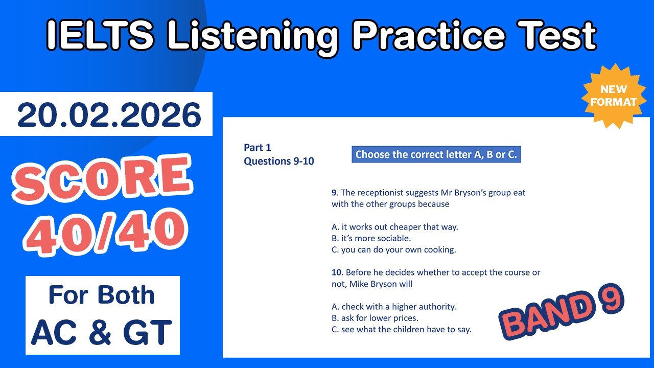 IELTS Listening Practice Test 2026 With Answers 20.02.2026 - Test #241 ...