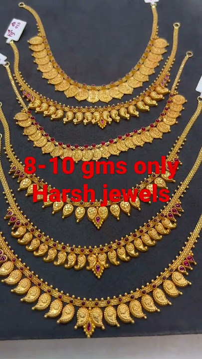 8-10 grams Gold latest designs #short #gold #necklace #karnataka #video #youtube