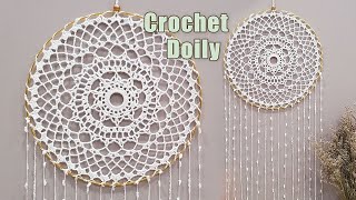 How To Make a Crochet Doily Wall Hanging Dreamcatcher? l Paso a paso tapete de ganchillo