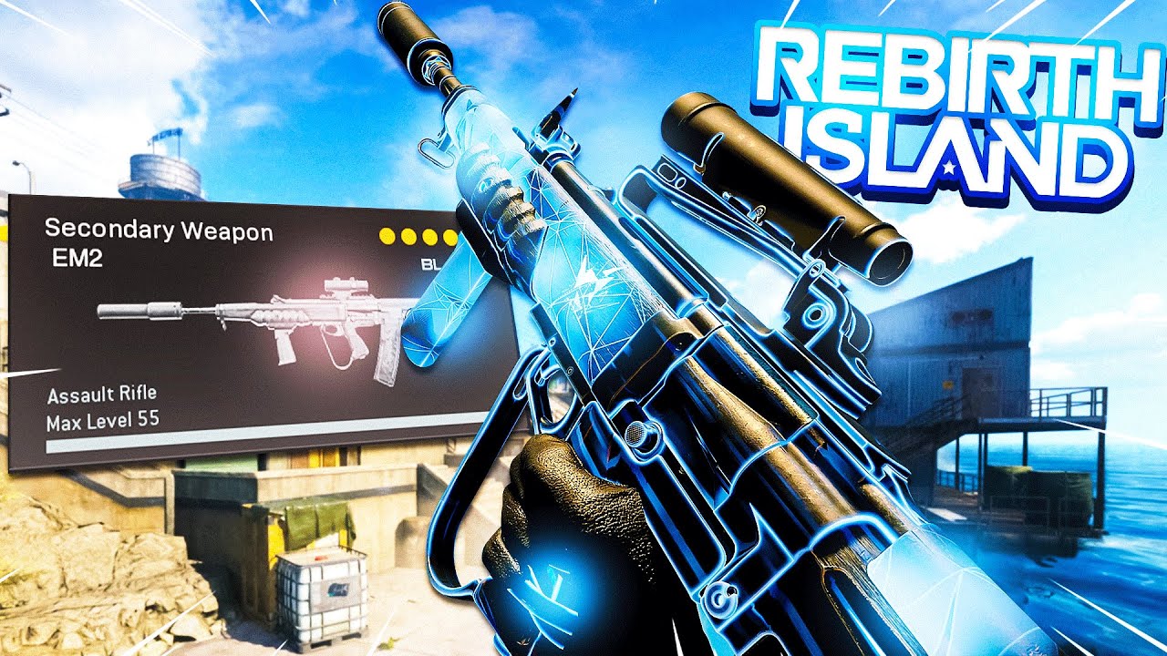 the NEW MAX LEVEL EM2 CLASS SETUP for REBIRTH ISLAND! (Cold War Warzone)