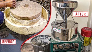 : Stone Grinding Flour Mill Converting Incredibly into an Electric Wheat Flour Mill, Good Invention