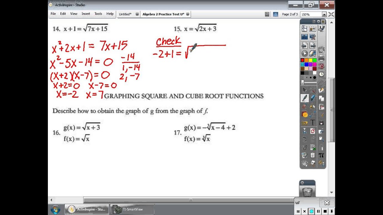 algebra 2 unit 5 lesson 2 homework answers