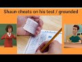 Shaun cheats on his test / grounded
