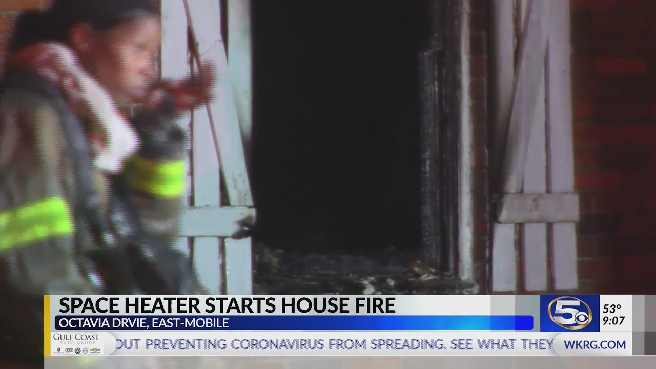 Space heater sparks house fire in Mobile - YouTube