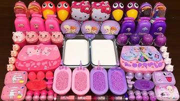 PINK vs PURPLE! Mixing Random into GLOSSY Slime ! Satisfying Slime Video #377