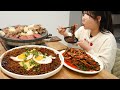 새로나온 백종원의 빽짜장과 파김치 먹방 사이드는 돌판우삼겹구이 |  Baek Jjajang with Green Onion Kimchi MUKBANG