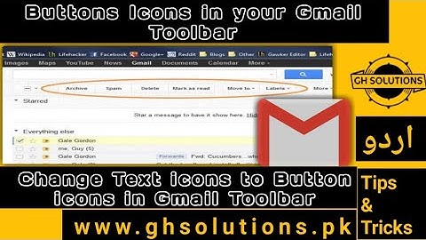 Change Text icons to Button icons in Gmail Toolbar || Buttons Icons in Gmail Toolbar