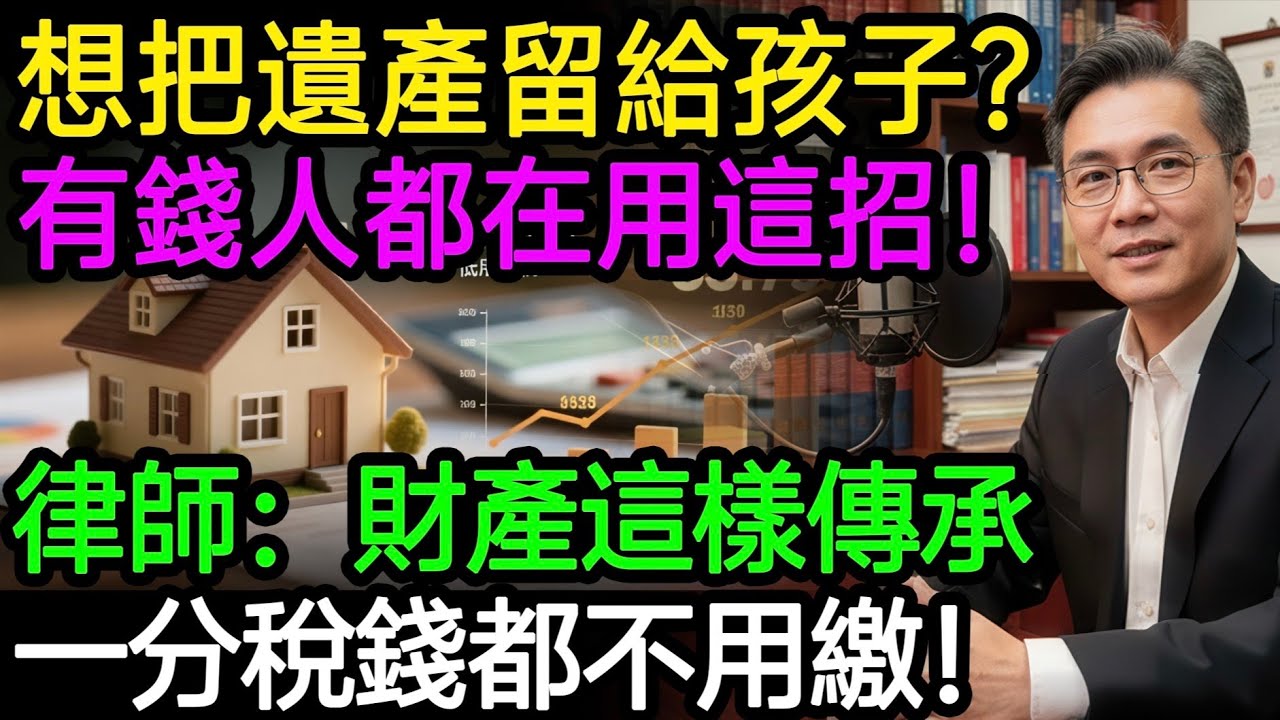 想把遺產留給孩子？現金、農地、老房、股票哪個最划算？資深律師：財產這樣傳承，一分稅錢都不用繳！9成有錢人都在用這招！現金轉賬給子女超過這個數，小心被國稅局盯上！#財產傳承 #遺產稅 #贈與稅 #節稅