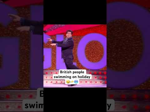 British people swimming on holiday