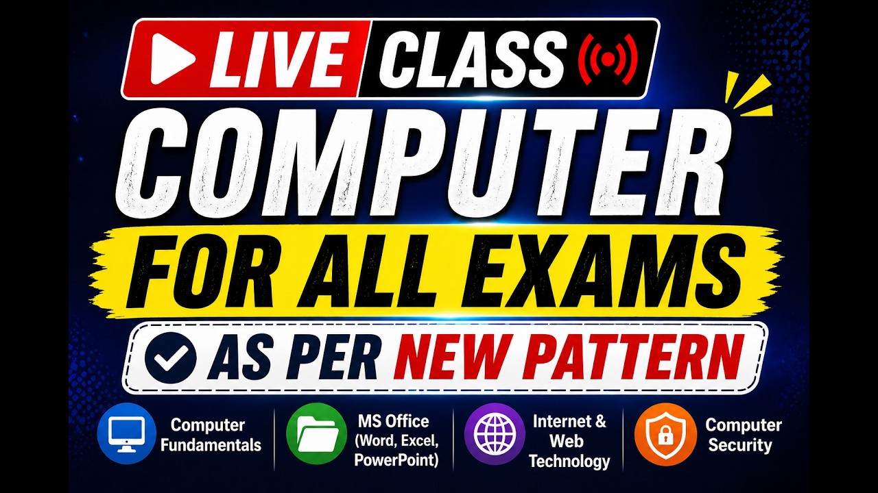 LIVE CLASS || COMPUTER FOR ALL EXAMS || AS PER NEW PATTERN - YouTube