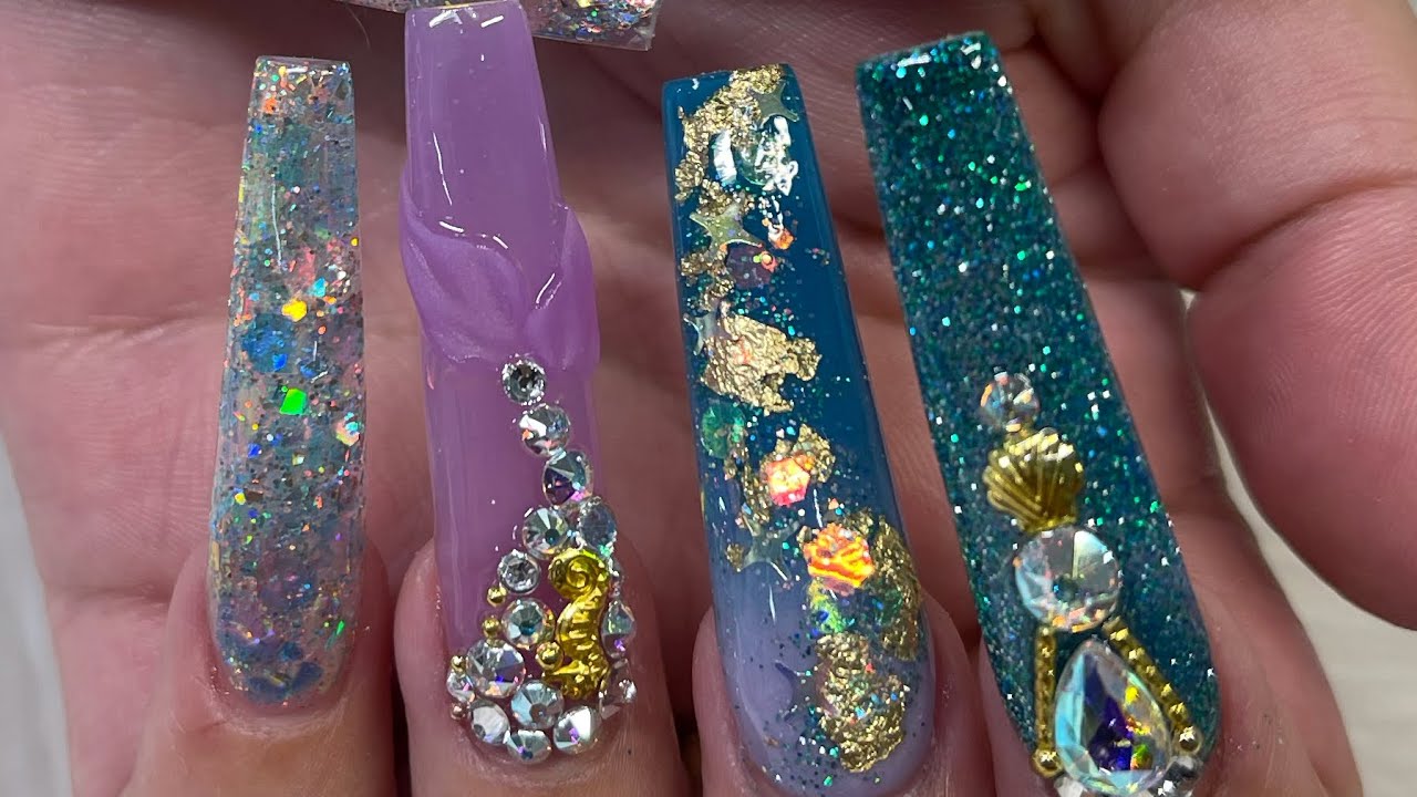 JUST WATCH ME WORK | XL C CURVE TIPS | 3D MERMAID BLING TAILS