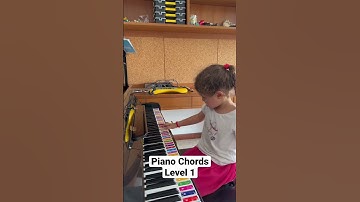 Teaching my 5 years old kid to play piano chords - Level 1 #kidslearning #piano #chords