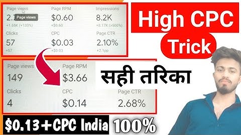 How to increase Google Adsense CPC | india cpc high kare | cpc increase #hindiblogging