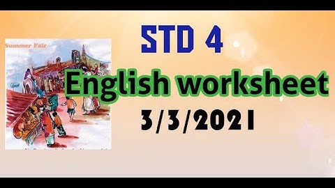 VICTERS CHANNEL STD 4 English worksheet 3/3 /2021