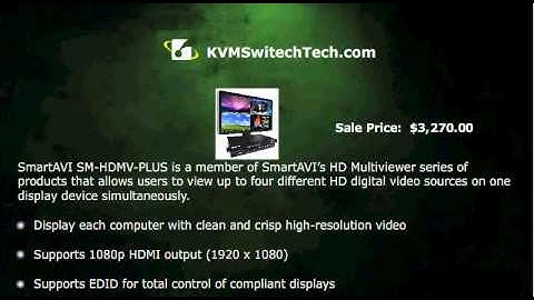 SM-HDMV-PLUS SmartAVI Quad Screen HDMI Real Time Multiviewer and PIP KVM Switch