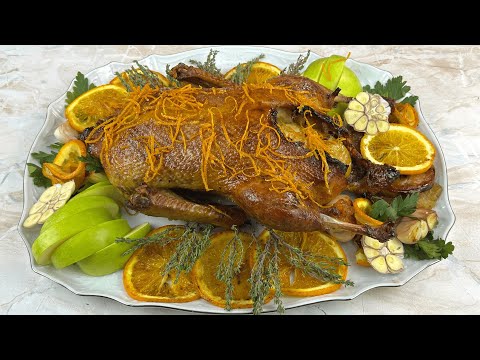 УТКА фаршированная яблоками, запеченная в духовке. Вкусный рецепт утки.
