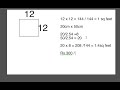 How to calculate sq feet from inches and centimetre.