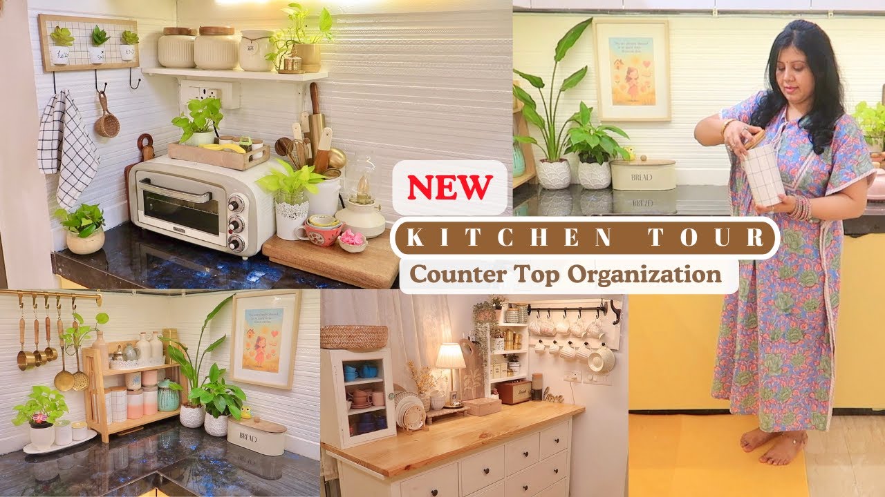 DIWALI KITCHEN TOUR || Countertop Organization & Makeover || Indian Small Kitchen Decor Ideas