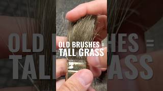 Army men diorama, old brushes into tall grass