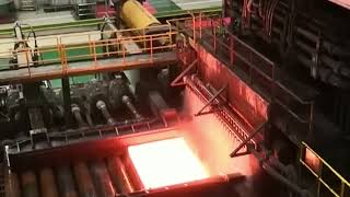 Hot Red Steel Plate Flushing Moment On Steel Plate Production Line