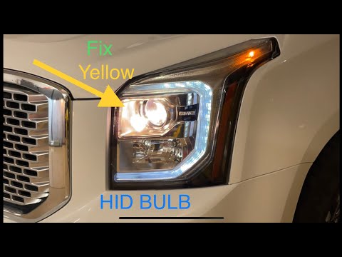 Fix Yellow Headlight HID bulb: Change a head light: Yukon, Tahoe, Sierra, Silverado, GMC, Chevy