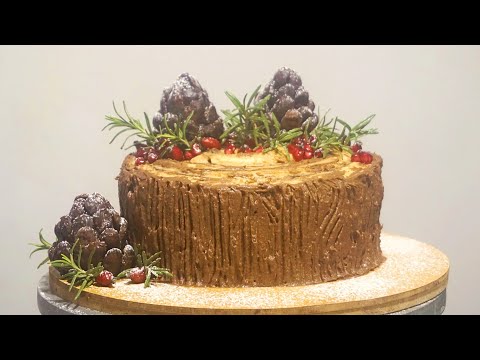 საახალწლო ტორტი \"პეიზაჟი გირჩებით\"|New Year's cake \"Landscape with cones\"|Новогодний торт