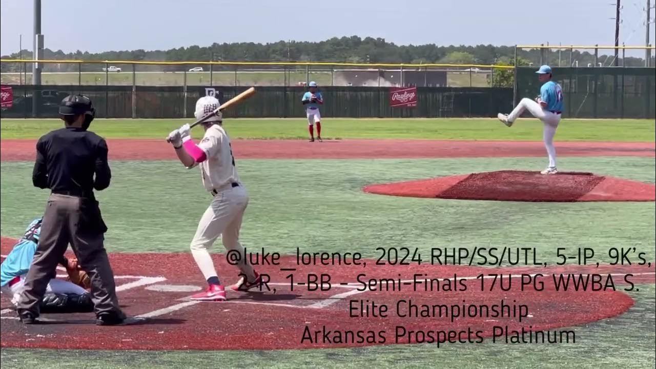 Luke Lorence, 2024 RHP/SS, 5IP, 9K’s, 2R, 1BB, SemiFinals, 17U PG