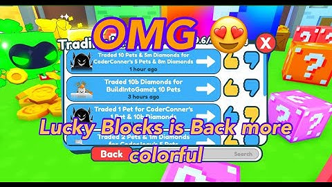 MORE LUCKY BLOCKS AND TRADE HISTORY IN NEW UPDATE!!! - PET SIMULATOR X