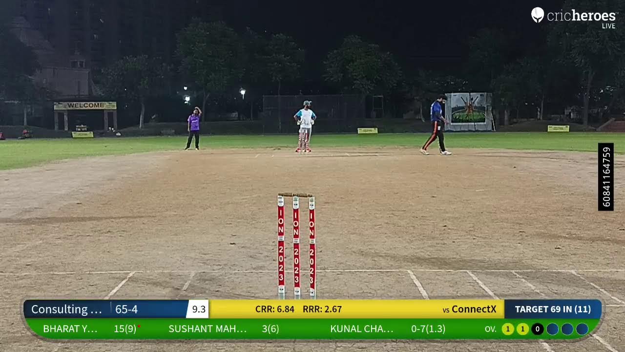 Live Cricket Match ConnectX vs Consulting champions 24-Sep-23 0723 PM 11 overs ION Cricket Le