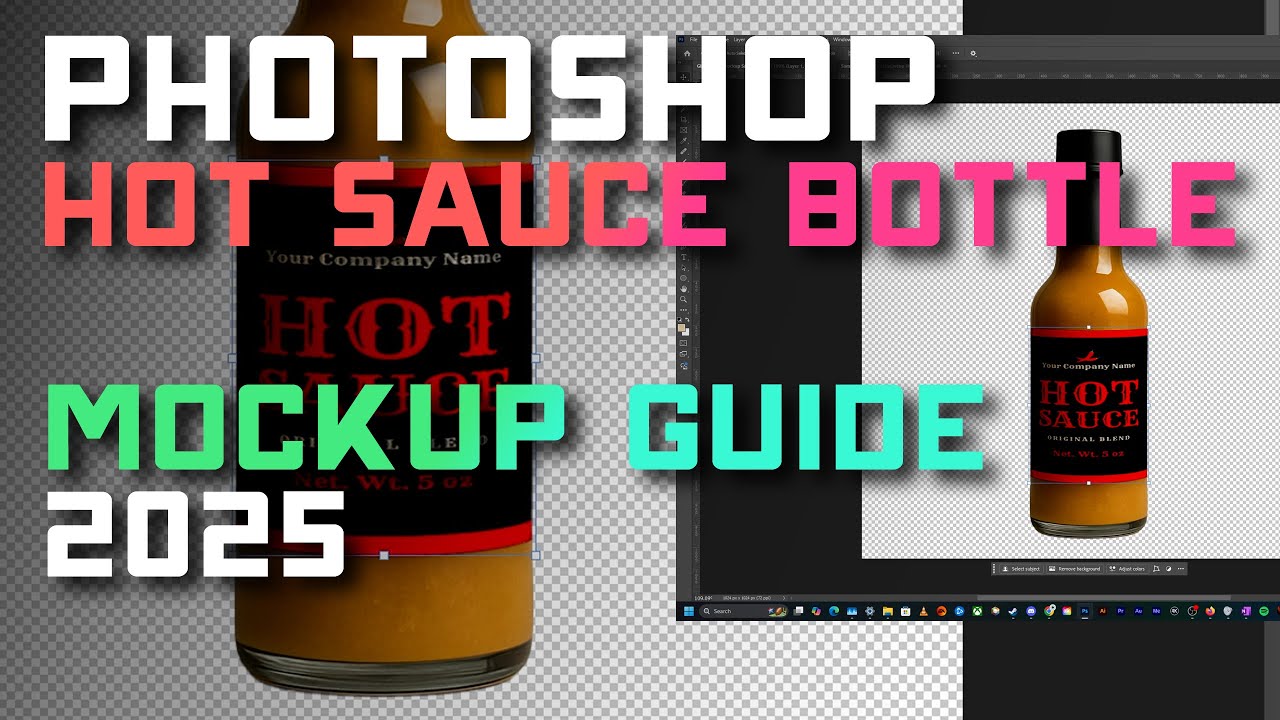 How to Make Bottle Label Mockups in Photoshop 🥤 | Warp Tool Cylinder Mode Tutorial