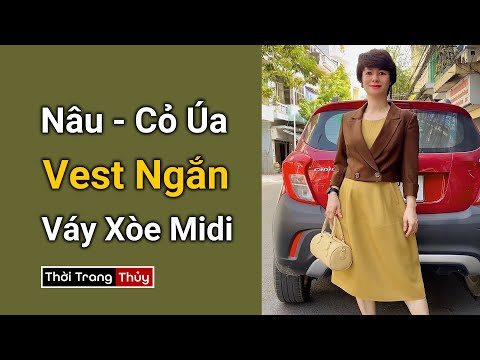 Video Review áo vest nữ dáng ngắn phối đồ váy xòe midi công... - youtube