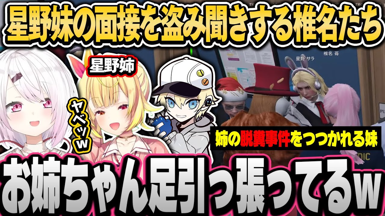 【ストグラ】星野ももあの救急隊面接を盗み聞きする椎名苺＆星野サラ【椎名唯華/星川サラ/にじさんじ切り抜き】